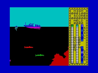 Screenshot del gioco per ZX Spectrum: Scuba Dive
